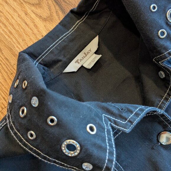 Adorable Vintage Black TanJay capri pants suit Urban Cowbgirl sz18 - Picture 2 of 5